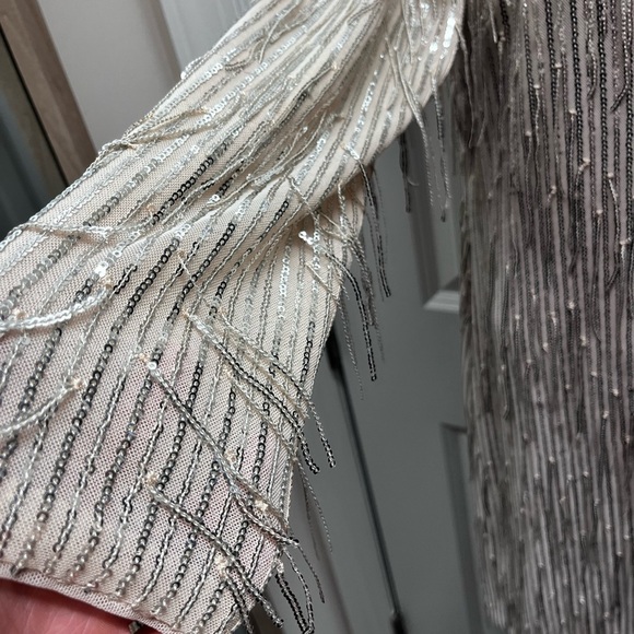 Eliza J Women’s fringed sequin long sleeve cocktail party dress size 14 - Picture 4 of 9